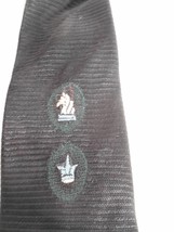 Vintage Black Blue Embroidered clip on Tie necktie Horse Crown - $186.34 MXN