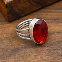 Red Garnet Gemstone 925 Silver Ring Handmade Jewelry Gift For Women - £5.84 GBP