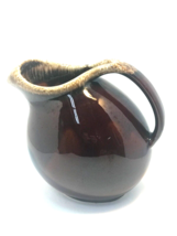 Hull Oven Proof USA Brown Drip Glaze Pottery Pitcher w/Ice Lip Country Elegance - £23.76 GBP