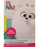 NEW Pets 2 Adhesive 20 Sterile Bandages Fun Designs Fan favorite Sealed Box - £4.45 GBP