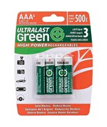 Ultralast ULGHP4AAA Green High-Power Rechargeables AAA NiMH Batteries, 4 pk - $40.61 CAD