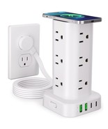 Power Strip Tower with Wireless Charger, Flat Plug Surge Protector Tower... - $2,543.87 MXN