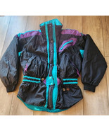 Vintage Blue Purple Black Europa Helly Hanson 90s Ski Coat Women 10 with... - $95.97 CAD