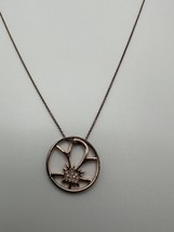 Rose Gold Over Sterling Silver Origami Owl Flower Necklace 15&quot;-17&quot; NB1 - $20.20