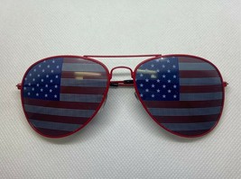 Usa Flag Sunglasses Glasses Avaiator Style Red Frame - £6.91 GBP