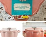 Pioneer Woman ~ Pink Flower ~ 3 Quart ~ Enameled ~ Cast Iron ~ Dutch Ove... - £55.98 GBP