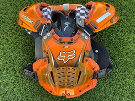 Fox Racing Motocross Chest Protector Orange Adult Medium Neck Brace Pads - £66.77 GBP