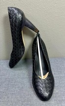 Bottega Veneta Intrecciato Weave Black Leather Heel Shoes Size 8 B Made ... - $98.99