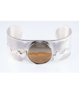 Vintage Sunset Agate Sterling Silver Cuff Bracelet - $4,995.49 MXN