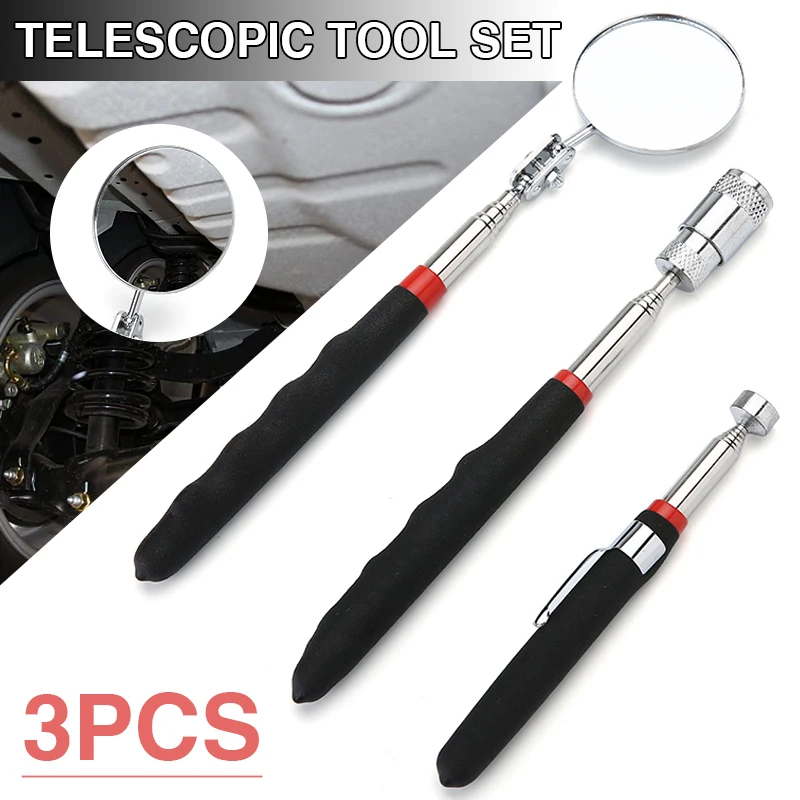 3pcs/Set Adjustable Magnet Pickup Rod Stick Detection Pen Telescopic Tool Magnet - £83.81 GBP