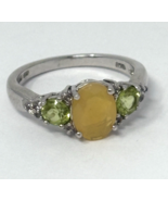 Sterling Silver Lab Created Citrine and Peridot Ring, Size 6 - $437.06 MXN