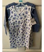 Lovable Friends Blue Floral 3T  Dress &amp; Cardigan Set *NEW* ff1 - €10,41 EUR