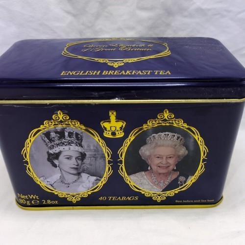 *Empty Tin* Queen Elizabeth II English Breakfast Tin 5 1/2&quot; X 2 3/4&quot; X 3... - $15.83