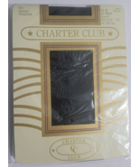 Vintage Charter Club Pantyhose Womens Size A Jet Black Opaque Nylon 1985... - £8.03 GBP