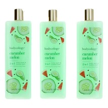 Cucumber Melon by Bodycology, 3 Pack 16 oz 2 in 1 Body Wash &amp; Bubble Bath for W - £27.80 GBP