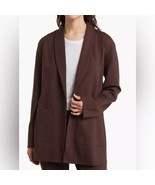 Eileen Fisher Shawl Collar Long Jacket Cardigan in Coffee Size Medium - $74.45 CAD