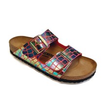 Birkenstock Arizona BS Sandals Womens Size 8-8.5 NARROW Gator Gleam Raspberry - £111.80 GBP