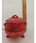 Vintage red kettle penny pot - $40.00