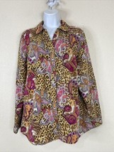 D &amp; Co Womens Size L Animal Print Paisley Button Up Shirt Long Sleeve - £5.74 GBP