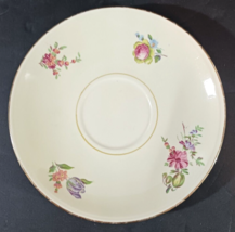 EGGSHELL NAUTILUS SAUCER L47N5 5 3/4&quot;  Pink Purple Flowers Gold Trim - £6.63 GBP