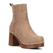 NY &amp; Company Women Vanna Platform Ankle Bootie Size US 7M Taupe Faux Suede - £38.12 GBP