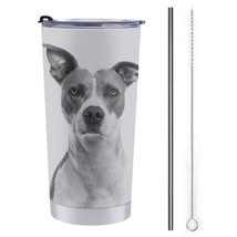Mondxflaur Lovely Dog Steel Thermal Mug Thermos with Straw for Coffee - £16.76 GBP