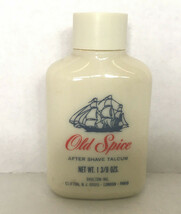 Vintage old spice glass bottle after shave talcum ship graphics Shulton - $19.75