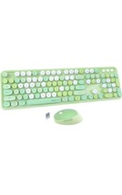UBOTIE Colorful Computer Wireless Keyboard Mouse Combo Flexible Keys 2.4Ghz - £19.33 GBP