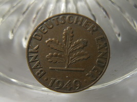 (FC-587) 1949-J Germany: 1 Pfennig { partial double rim } - £2.37 GBP