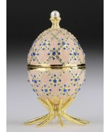 Faberge White Crystal Handmade Egg Trinker Box &amp; Watch...-
show original... - $121.19
