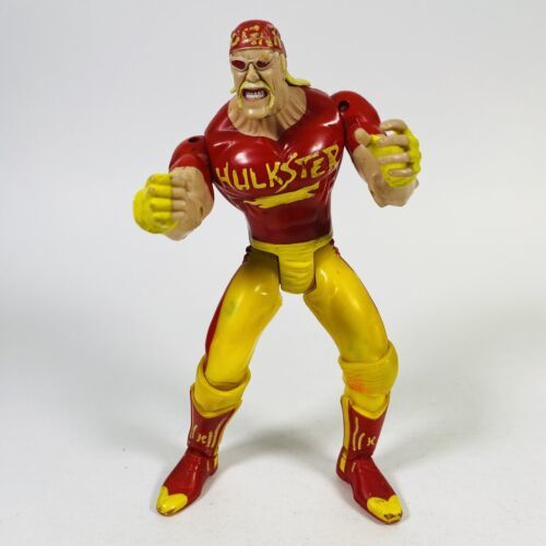 WCW Hulk Hogan "Hulkster" Wrestling w/ Working Kick Action Figure Marvel 2000 - $10.36