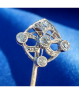 EARTH MINED DIAMOND Original Deco Pin 1920s Gatsby era Antique PLATINUM ... - $1,325.25
