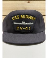 Vintage USS Midway MILITARY Hat CV-41 Ship Hat New Unworn Made In USA Sn... - $40.61 CAD
