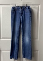 Cherokee Straight Denim Jeans Girls Size 12 Blue Medium Wash Adjustable Waist - £8.03 GBP
