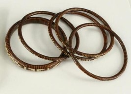 VINTAGE Lahu Jewelry ETHNIC Woven Grass Bangle Bracelets THAILAND TRIBAL - $20.56