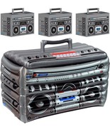 80&#39;S And 90&#39;S Decades Inflatable Boom Box Cooler (24&quot; W X 16&quot; H) And 3 B... - £44.20 GBP