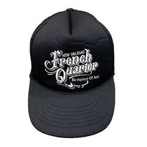 KC Vintage Black New Orleans French Quarter Bourbon St Snapback Trucker Hat Cap - £6.83 GBP