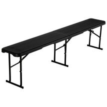 VEVOR Plastic Folding Bench, 6 ft Portable Bench, HDPE Seat, 1 Pack, Black - $61.65 CAD