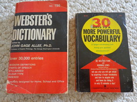  Websters Dictionary 30 Days &amp; To A More Powerful Vocabulary (#0095) - £10.41 GBP