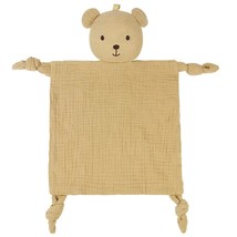 Organic Cotton Muslin Lovey Blanket, Organic Cotton Muslin Bear Security Blanket - £20.84 GBP