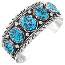 Navajo Big Boy Turquoise Nuggets Sterling Silver Bracelet, Mens Cuff s7-8.5 - £710.51 GBP+