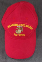 New Usmc Us Marine Corp Retired Once A Marine Always A Marine Red Cap Hat XS-XL - £15.80 GBP