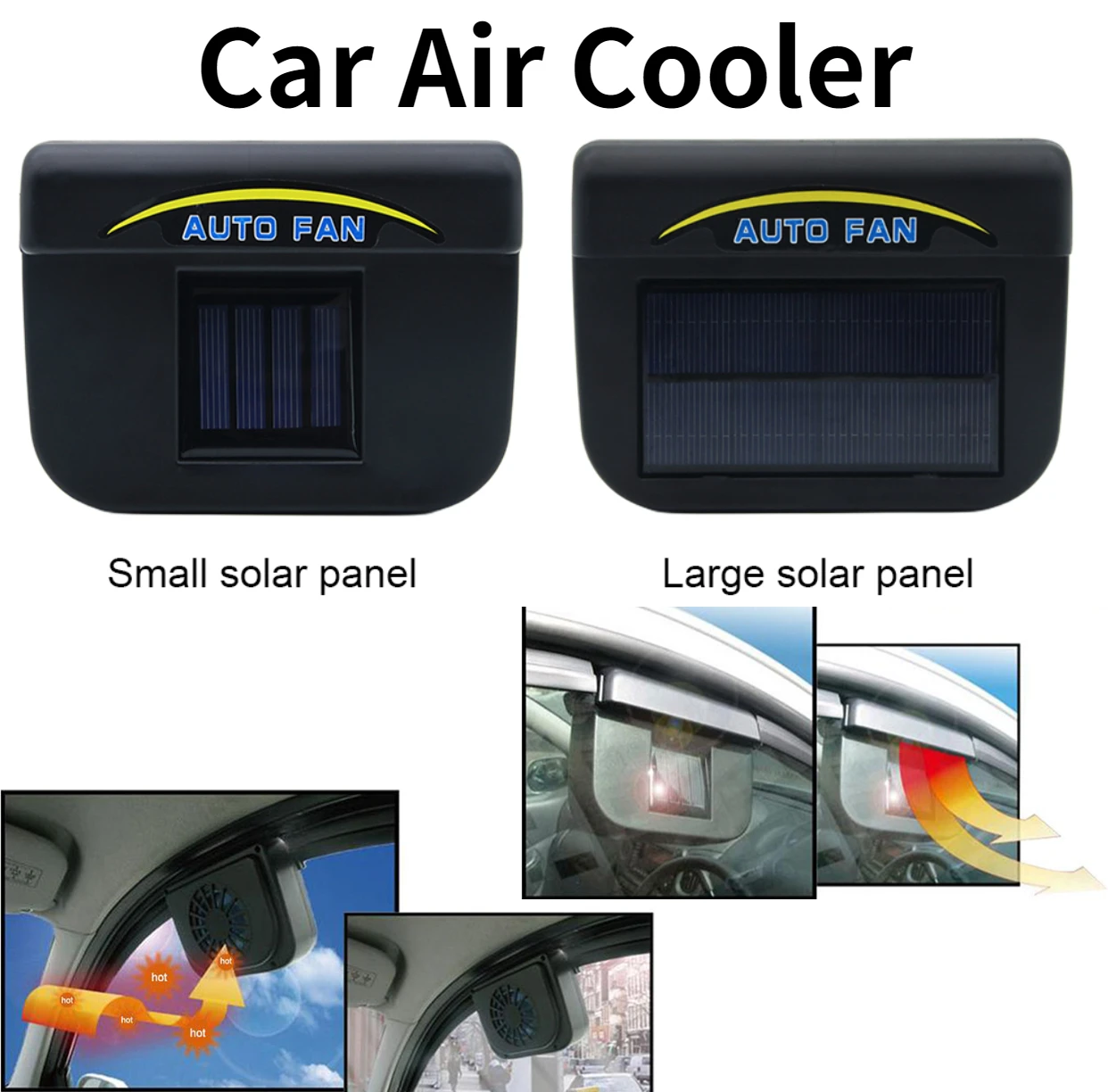 0.8W Auto Air Vent Exhaust Fan Solar Powered Car Air Cooler Automatic Heat - £8.49 GBP+
