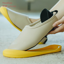 Youdiao PU Leather Home Slippers Women Shoes Dual-purpose Home shoes EVA Waterpr - £42.75 GBP