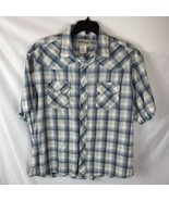 Rustler By Wrangler Vintage Pearl Snap Plaid Western Shirt Short Sleeve ... - $231.52 MXN