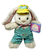 Vtg 1990 Hallmark Crayola Bunny Plush 12&quot; Rabbit Overalls Hat Tags Easte... - €22,49 EUR