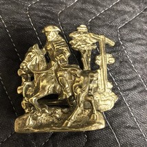 Vintage Business Card Holder Colonial Rider On Horse London York BRASS - $18.23