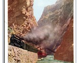Train on Hanging Bridge Royal Gorge Colorado CO UNP WB Postcard W22 - $2.92