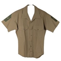Creighton US Military Khaki Shirt 1st Army Short Sleeve 16-16.5 Wool Lar... - €30,82 EUR
