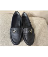 Vionic Women’s 6 Hilo Black Leather Loafers V Monogram Mocs Slip On - $47.86 CAD